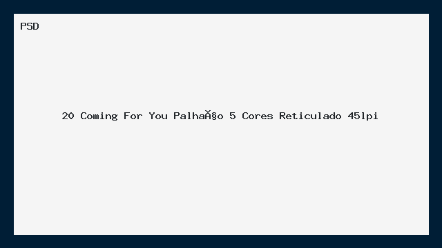 20 Coming For You Palhaço 5 Cores Reticulado 45lpi