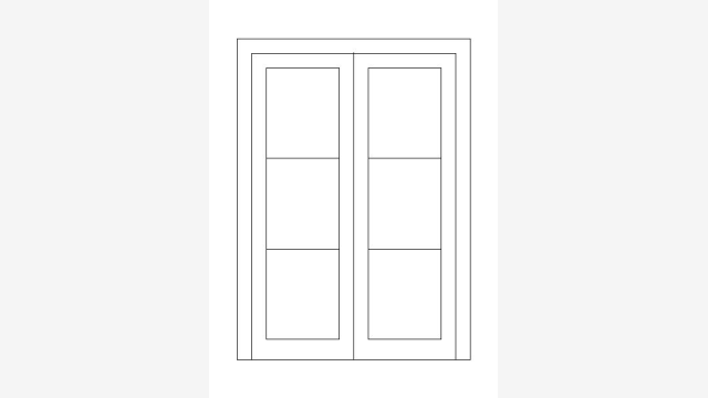 Desenho DWG de Janela J Abrir Ja82 Bloco Construtivo