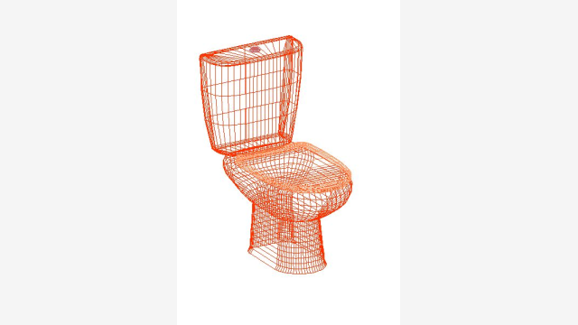 Bloco DWG Inodoro 3D Compacto para Projetos