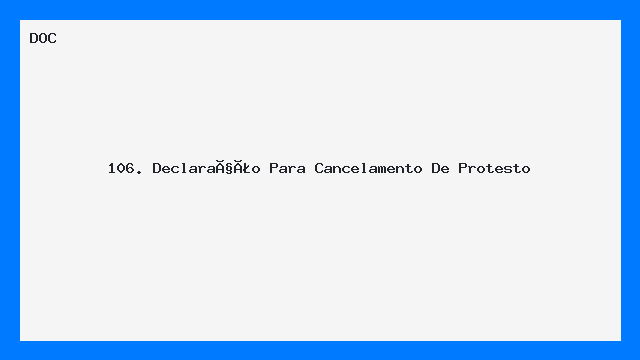 Declaração Para Cancelamento de Protesto Modelo DOC