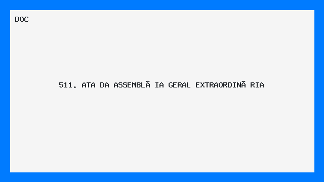 Ata de Assembleia Geral Extraordinária Modelo Pronto
