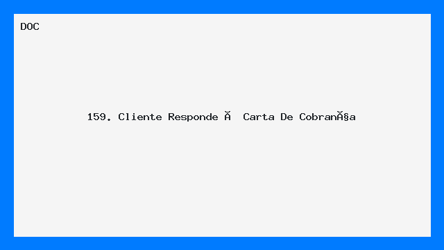 Resposta do Cliente à Carta de Cobrança Modelo DOC