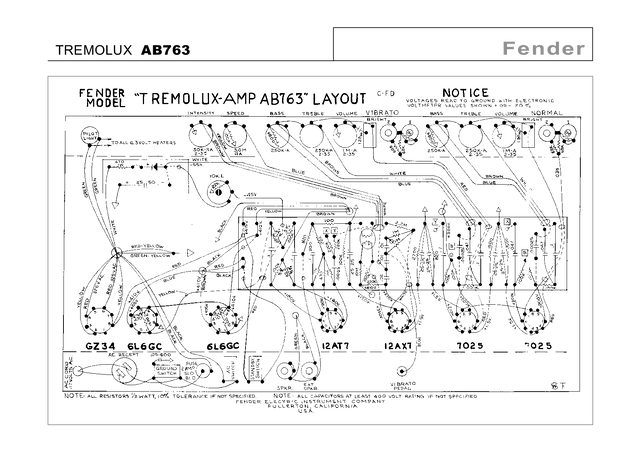 Esquema Fender Tremolux AB763 — Diagrama Completo PDF