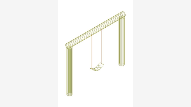Bloco 3D Columpio 005 DWG - Pronto para Uso