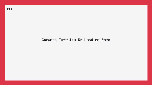 Gerando Títulos De Landing Page