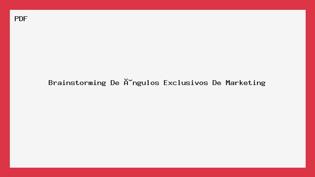 Brainstorming De ângulos Exclusivos De Marketing