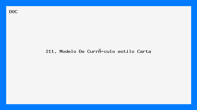 211. Modelo De Currículo (estilo Carta)