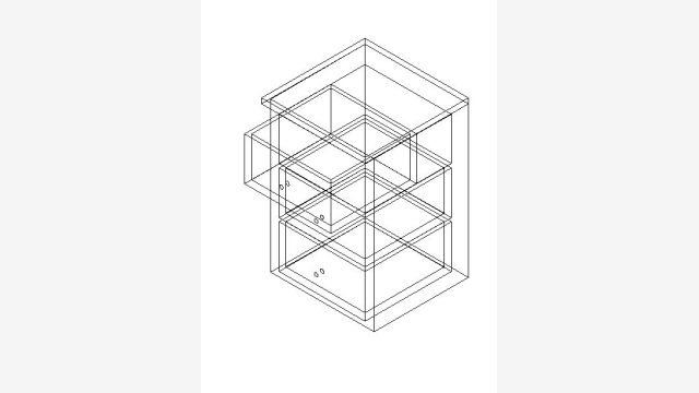 Bloco 3D Cajones DWG para Projetos de Mobiliário