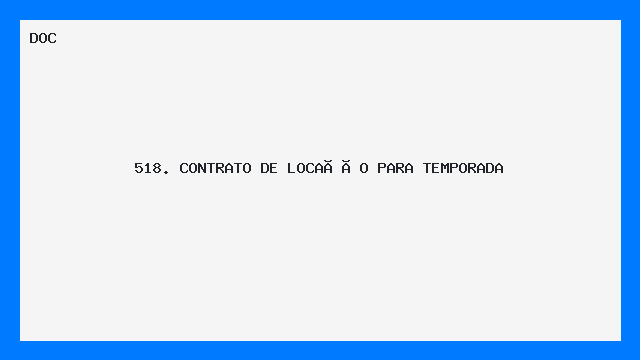 Contrato de Locação por Temporada Modelo Pronto e Personalizável