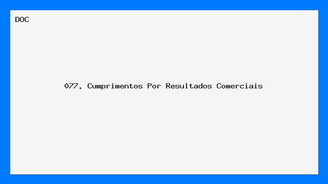 Cumprimentos para Resultados Comerciais Modelo DOC