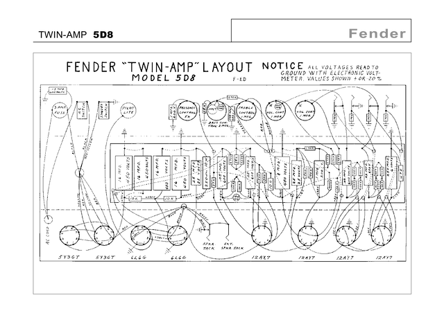 Manual Esquemático Fender Twin Amp 5D8 PDF