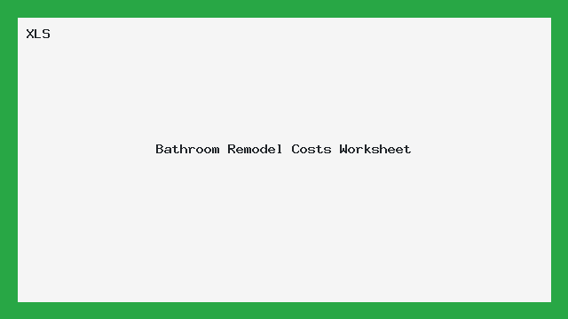 Planilha de Custos para Reforma de Banheiro XLS - Excel
