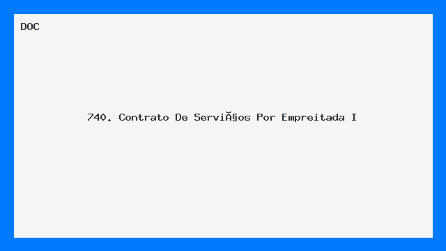 Contrato de Serviços por Empreitada I Modelo DOC