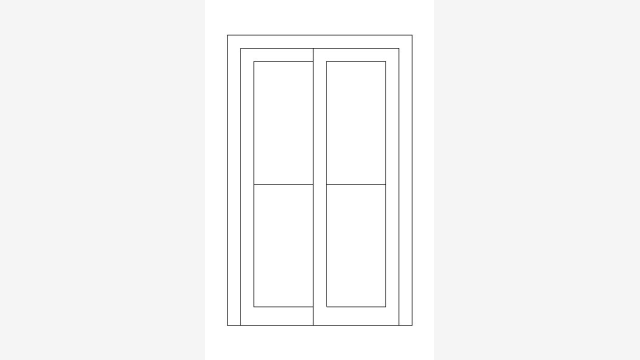 Desenho DWG Janela Correr JC61 Bloco CAD Detalhado