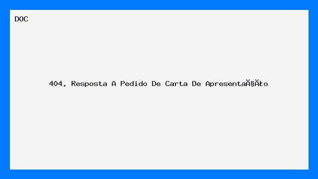 Resposta a Pedido de Carta de Apresentação Modelo DOC