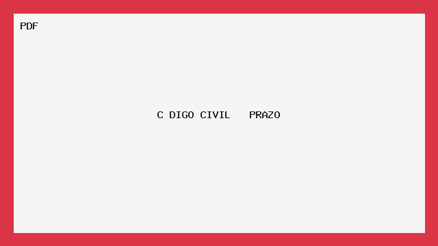 C DIGO CIVIL   PRAZO