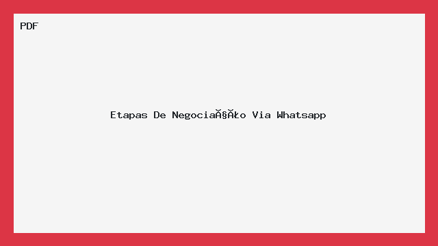 Etapas De Negociação Via Whatsapp