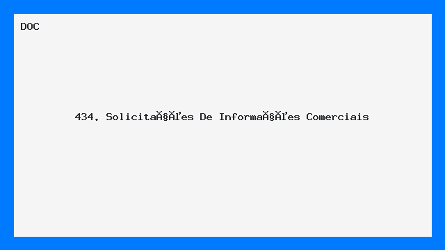 Modelo de Solicitação de Informações Comerciais Nº434