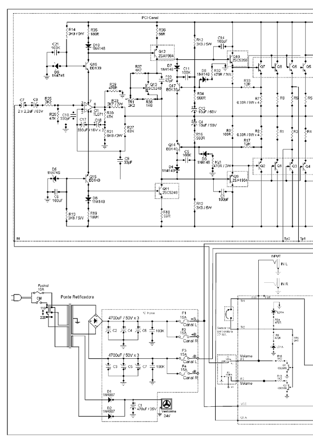 Esquema Amplificador SA-4/5 PDF - Diagrama Completo