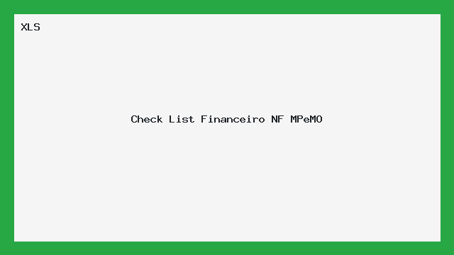 Checklist Financeiro NF MPeMO - Planilha XLS Prática - Excel