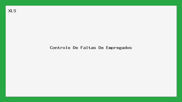Controle De Faltas De Empregados - Excel