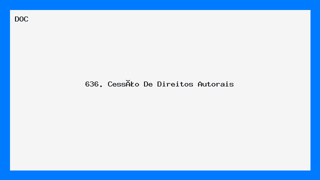 Modelo de Cessão de Direitos Autorais Documento DOC
