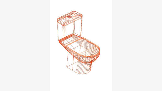 Inodoro 003 DWG - Assento 3D Detalhado para Banheiro