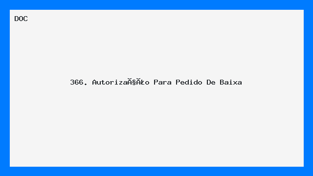 Autorização para Pedido de Baixa Modelo DOC