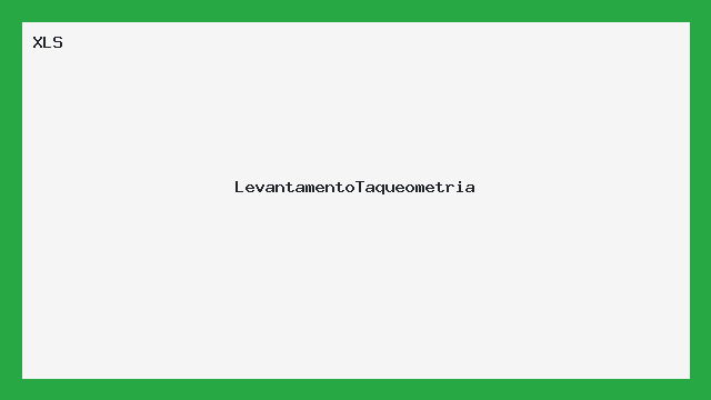 Planilha de Levantamento de Taqueometria XLS - Excel