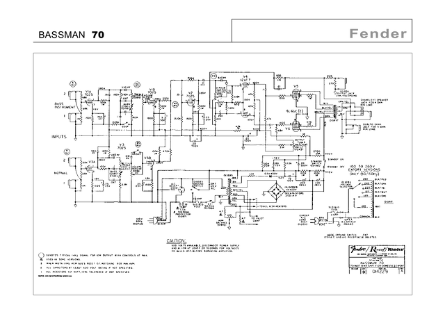 Esquema Fender BASSMAN 70 - Diagrama Completo PDF