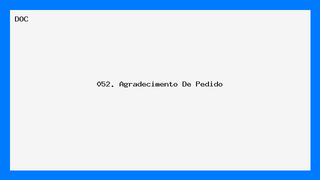Carta de Agradecimento por Pedido Modelo Pronto DOC