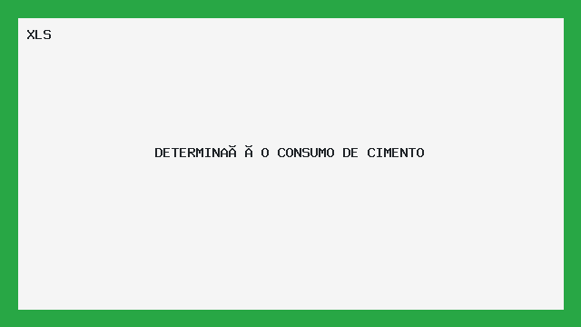 Planilha Cálculo Consumo de Cimento (XLS Editável)