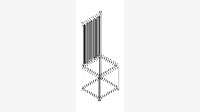 Bloco 3D Silla 012 DWG - Cadeira arquitetônica