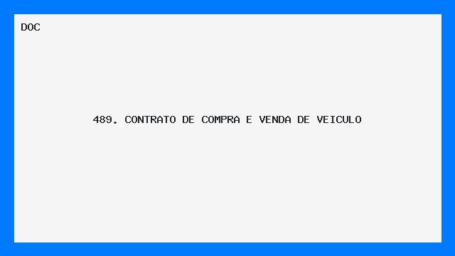 Contrato de Compra e Venda de Veículo Modelo Pronto