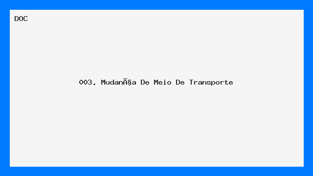 Modelo de Carta Mudança de Meio de Transporte