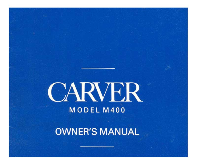 Manual de Serviço Carver M400 - Esquema e Guia PDF