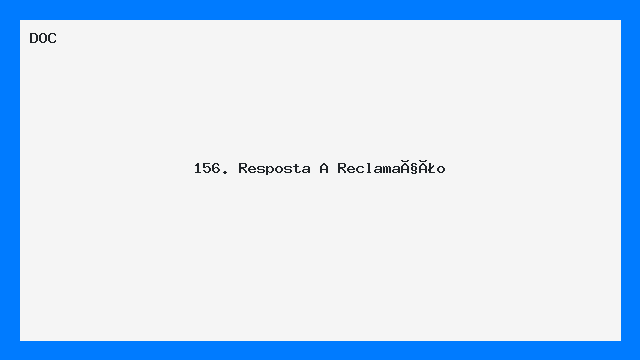 Resposta a Reclamação — Modelo Profissional DOC