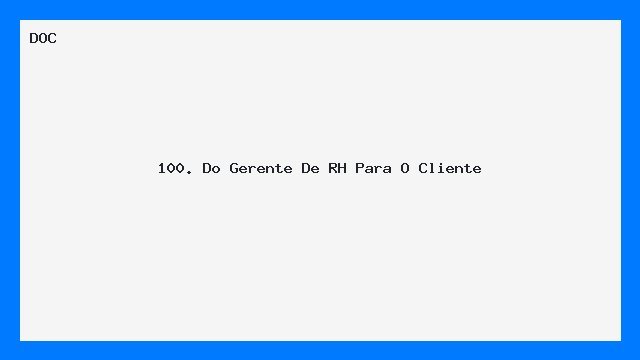 Modelo de Carta Do Gerente de RH Para o Cliente