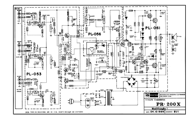 Esquema Completo Ciclotron Amplificador PR200 X