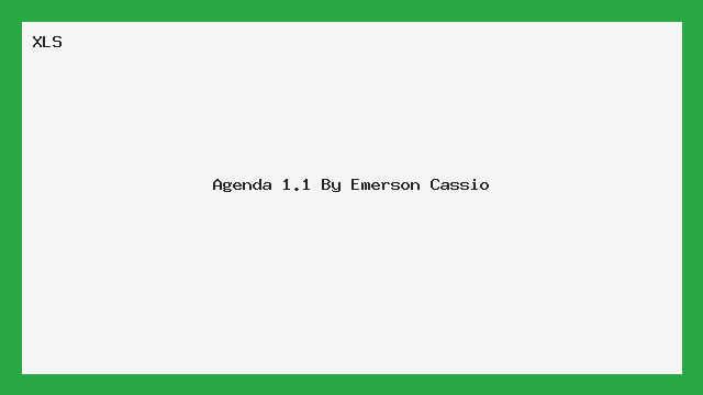 Agenda 1.1 By Emerson Cassio - Excel