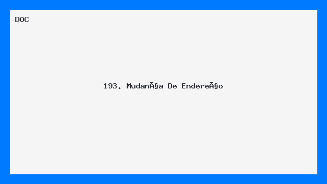 Modelo de Carta Comunicação de Mudança de Endereço 193