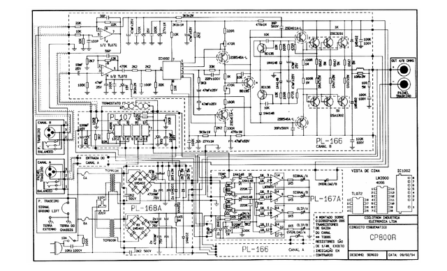 Manual Esquemático Ciclotron Amplificador CP‑800R