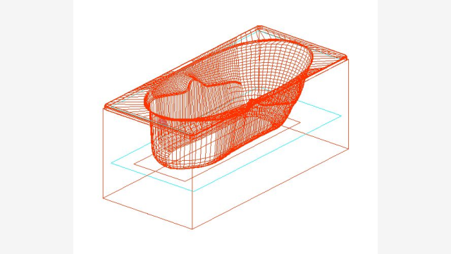 Banheira 3D DWG Banera 020 - Bloco detalhado