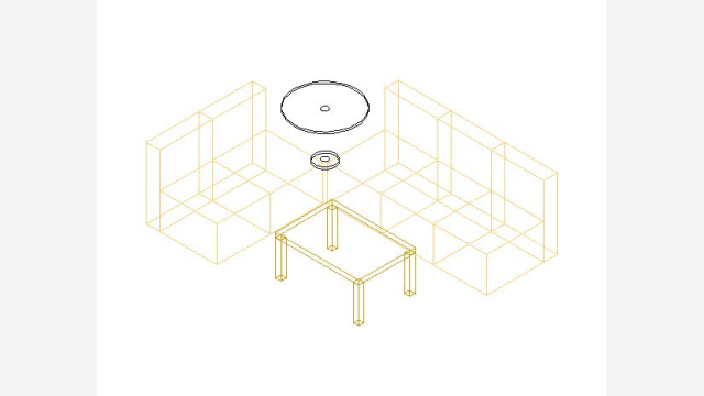 Sofá 003 - Bloco 3D DWG para projetos de interiores