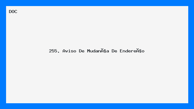 Aviso de Mudança de Endereço Modelo Profissional