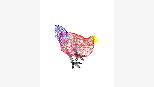 Gallina 3D DWG - Modelo detalhado de galinha