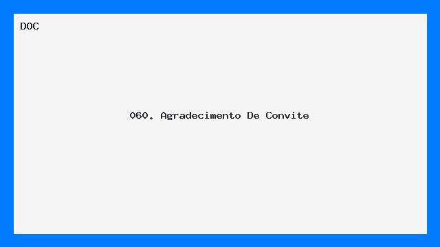 Modelo de Agradecimento por Convite Carta Pronta DOC