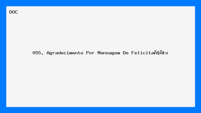 Carta de Agradecimento por Mensagem de Felicitação Modelo DOC