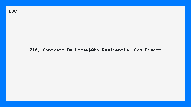 Contrato de Locação Residencial com Fiador Modelo DOC