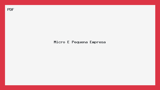 Micro E Pequena Empresa